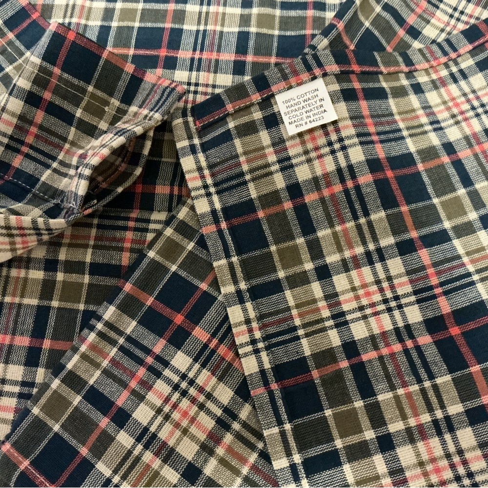 NWOT Crate & Barrel plaid of valances